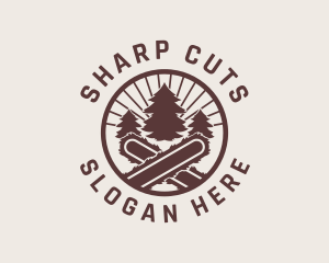 Chainsaw Tree Lumberjack  logo design