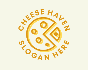 Cheese Slice Anaglyph logo design