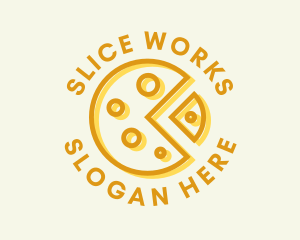 Cheese Slice Anaglyph logo design