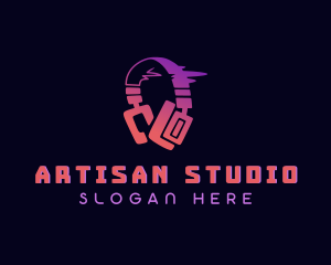 Headphones DJ Studio logo design