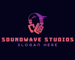 Headphones DJ Studio logo design