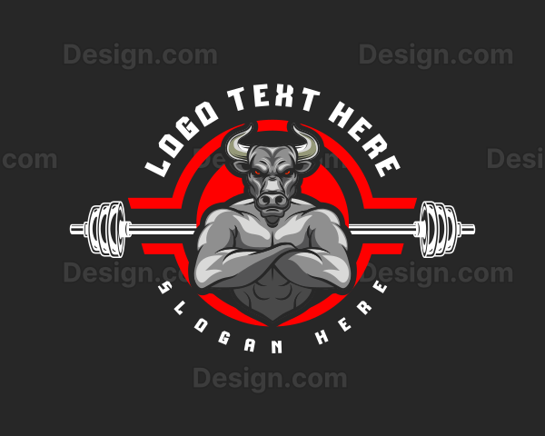 Weightlifting Barbell Bull Logo