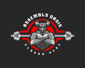 Weightlifting Barbell Bull Logo