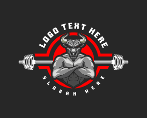 Weightlifting Barbell Bull Logo