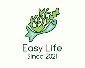 Seaweed Underwater Fish logo design