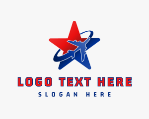 Gradient Star Aircraft Orbit logo design