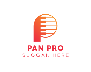 Modern Gradient P Piano logo design