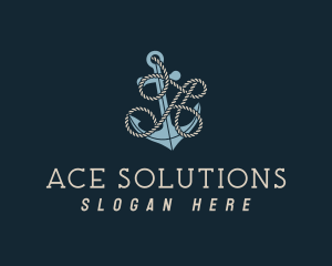 Anchor Rope Letter A logo design