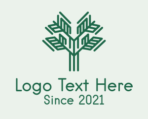 Green Symmetric Plant  logo