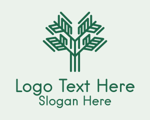 Green Symmetric Plant  Logo