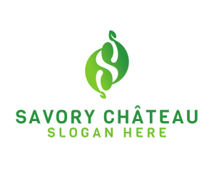 Herbal Leaf Letter S logo design