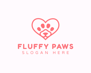 Paw Heart Dog logo design