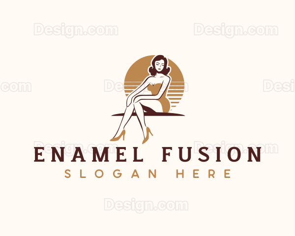 Sexy Pinup Model Logo