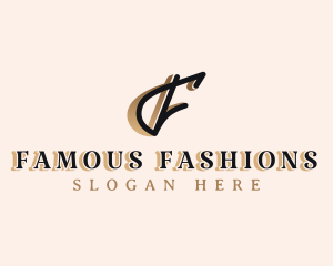 Fashion Boutique Calligraphy Letter F logo design