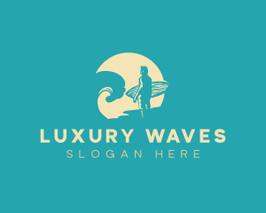 Surfing Sea Waves logo design