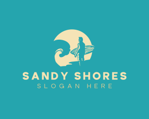 Surfing Sea Waves logo design