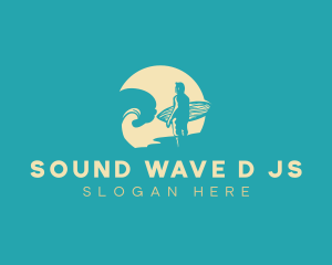 Surfing Sea Waves logo design