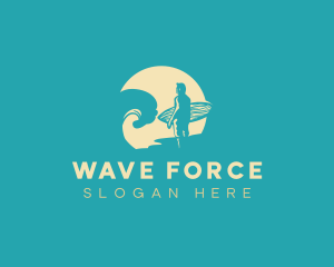 Surfing Sea Waves logo design