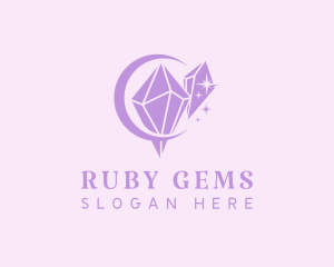 Sparkling Moon Gem  logo design