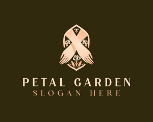 Elegant Floral Hands logo design