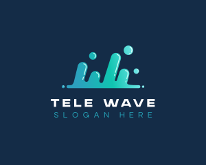 Bubble Wave Sound  logo design