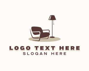 Armchair Lamp Decoration Logo