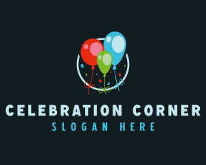 Balloon Party Celebration logo design