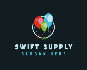 Balloon Party Celebration logo design