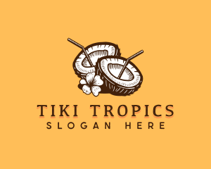 Tropical Coconut Juice logo design