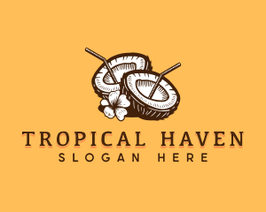 Tropical Coconut Juice logo design