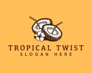 Tropical Coconut Juice logo design