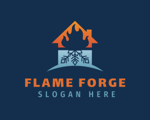 Flame Snowflake Home logo design