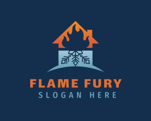 Flame Snowflake Home logo design