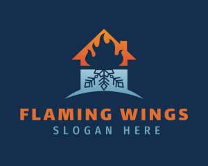 Flame Snowflake Home logo design