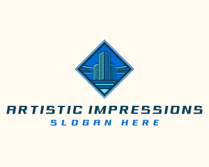 Building Tower Skyscraper logo design