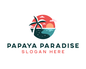 Coast Tropical Beach logo design