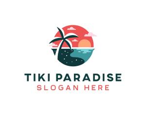 Coast Tropical Beach logo design