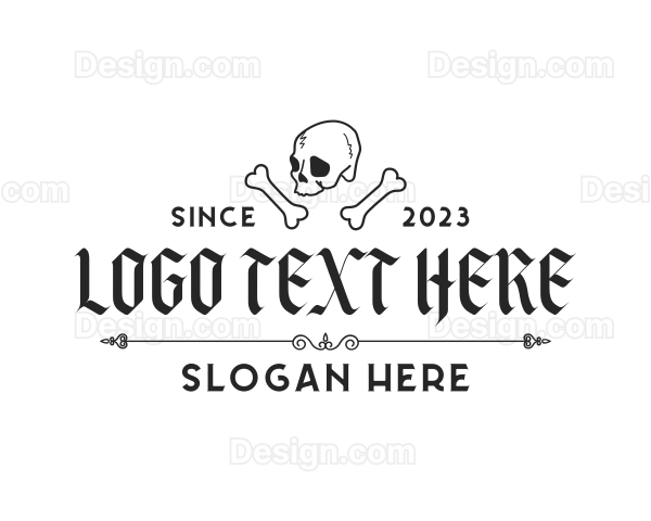 Skull Bones Tattoo Artist Logo
