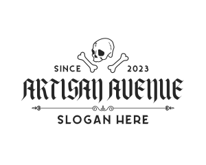 Skull Bones Tattoo Artist logo design