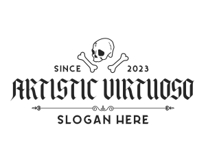 Skull Bones Tattoo Artist logo design