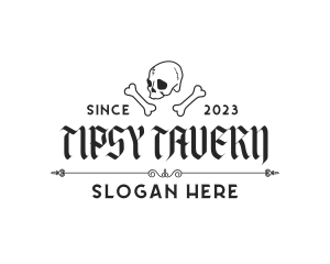 Skull Bones Tattoo Artist logo design