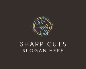 Star Scissor Cutter logo design