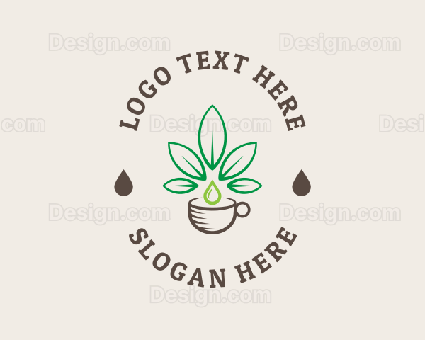 Hemp Leaf Coffee Cup Logo