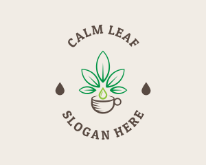 Hemp Leaf Coffee Cup logo design