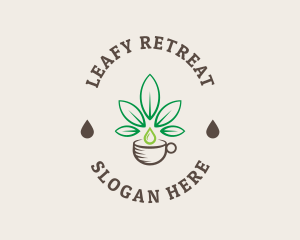 Hemp Leaf Coffee Cup logo design