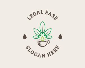 Hemp Leaf Coffee Cup logo