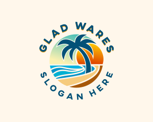 Beach Summer Vacation Logo