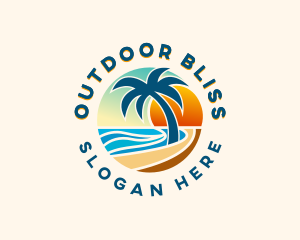 Beach Summer Vacation logo design