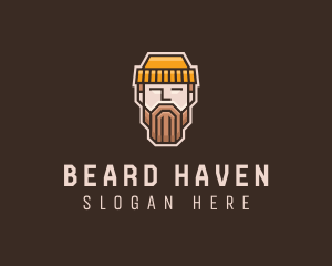 Hipster Lumberjack Beard logo design