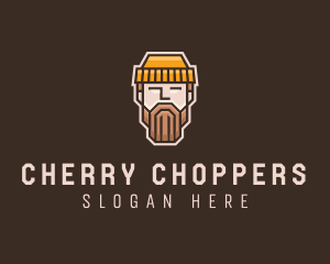 Hipster Lumberjack Beard logo design